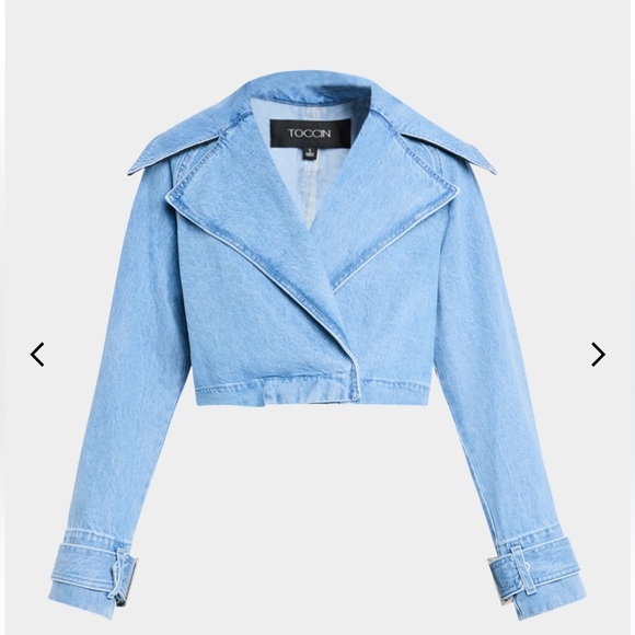 Toccin Jackets & Blazers - Toccin Tommy Cropped Denim Trench Coat
